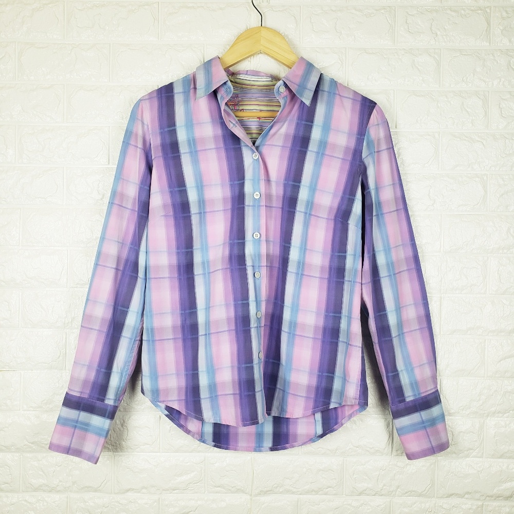 Plaid Button-Up Women’s Top